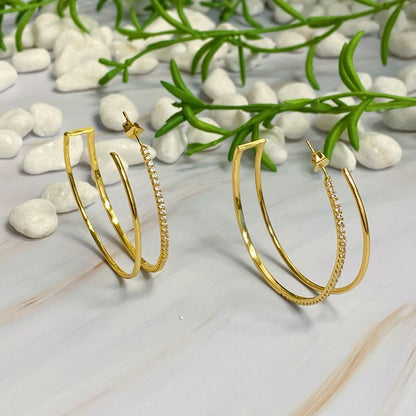 Doubled Open Hoop Earrings Fashion Lux Shop