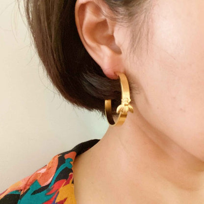 Bee Hoop Earrings Fashion Lux Shop