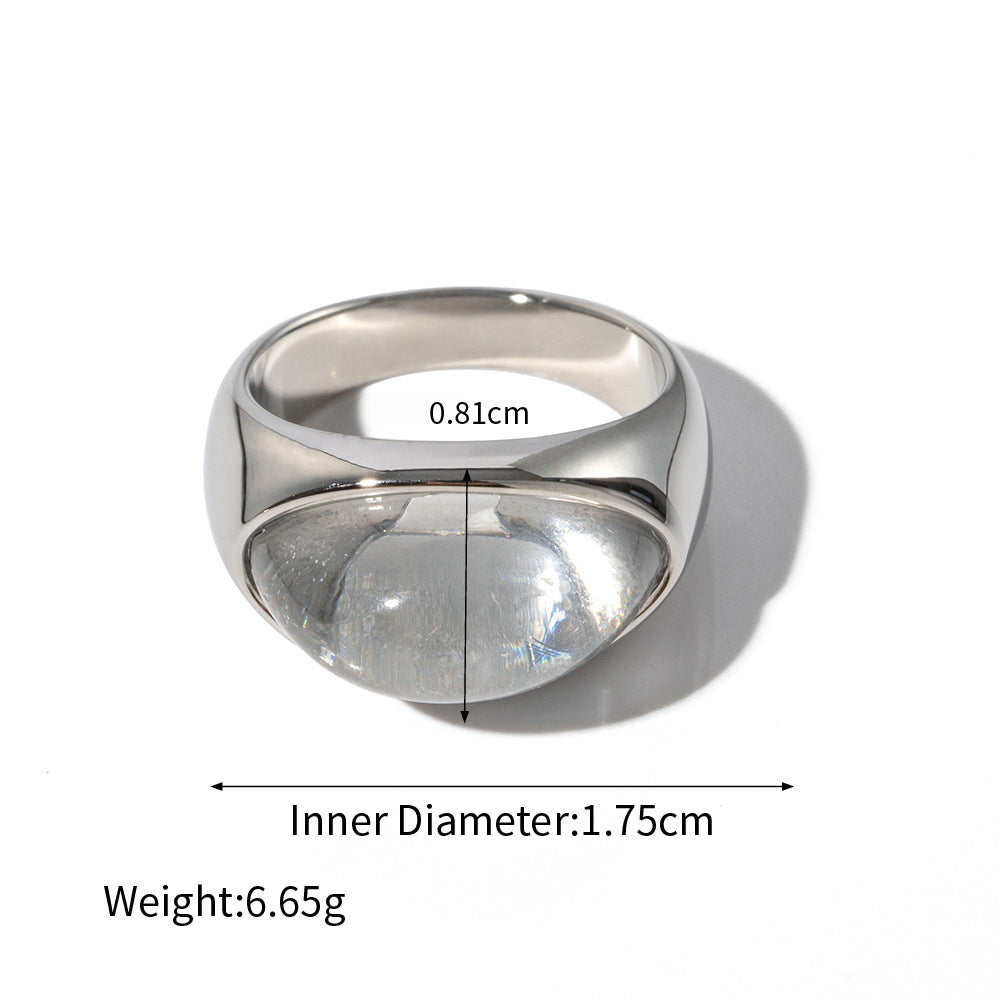 Inlaid gemstone 18k ring Fashion Lux Shop