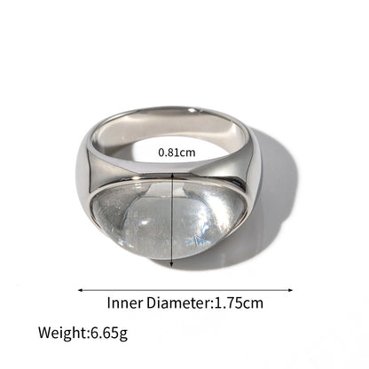 Inlaid gemstone 18k ring Fashion Lux Shop