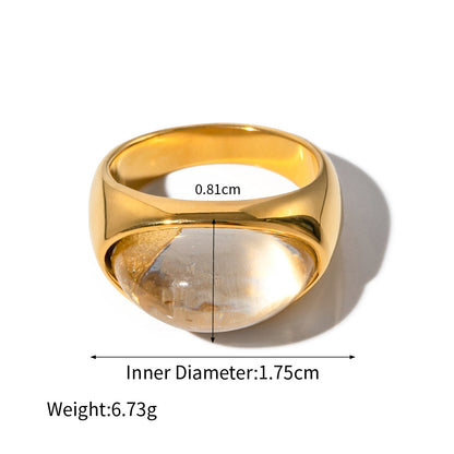 Inlaid gemstone 18k ring Fashion Lux Shop