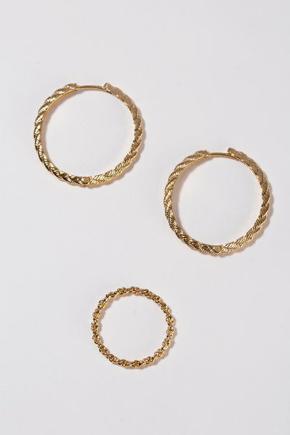 Twine ring and earring set Fashion Lux Shop