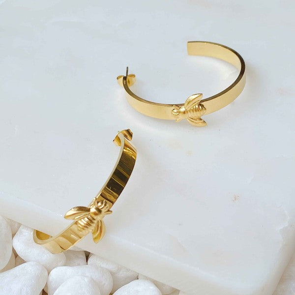 Bee Hoop Earrings Fashion Lux Shop