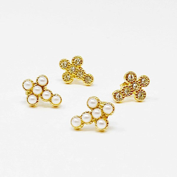 Cross Stud Earrings Fashion Lux Shop