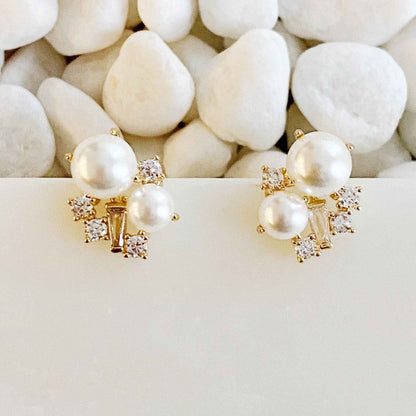 Pearl And Shine Stud Earrings Fashion Lux Shop