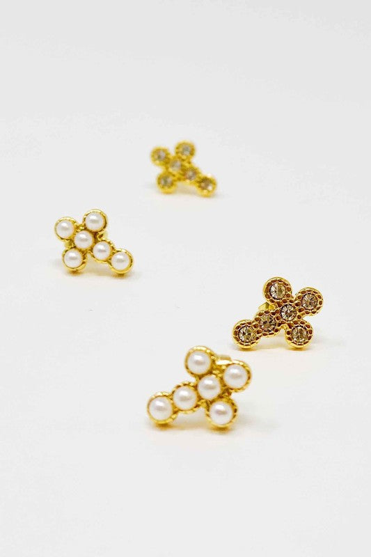 Cross Stud Earrings Fashion Lux Shop