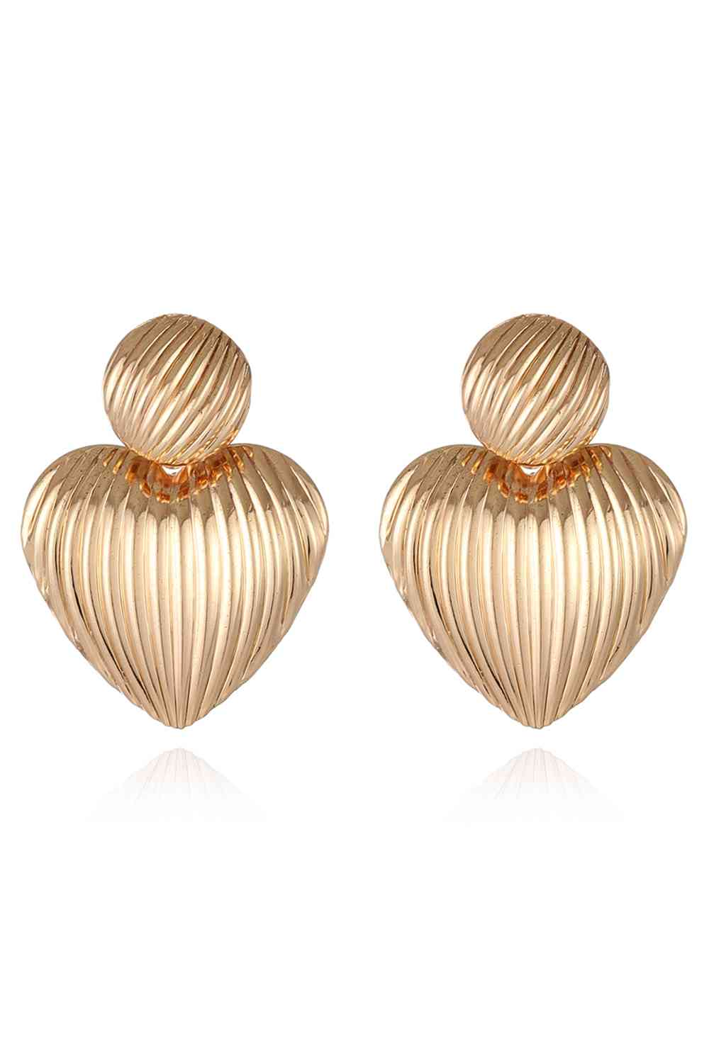 Heart Round Ribbed Earrings Fashion Lux Shop