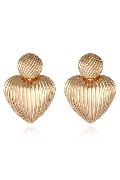 Heart Round Ribbed Earrings Fashion Lux Shop