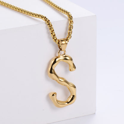 Hip-hop polished plating alphabet pendant Fashion Lux Shop