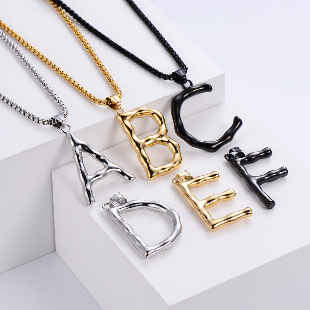 Hip-hop polished plating alphabet pendant Fashion Lux Shop