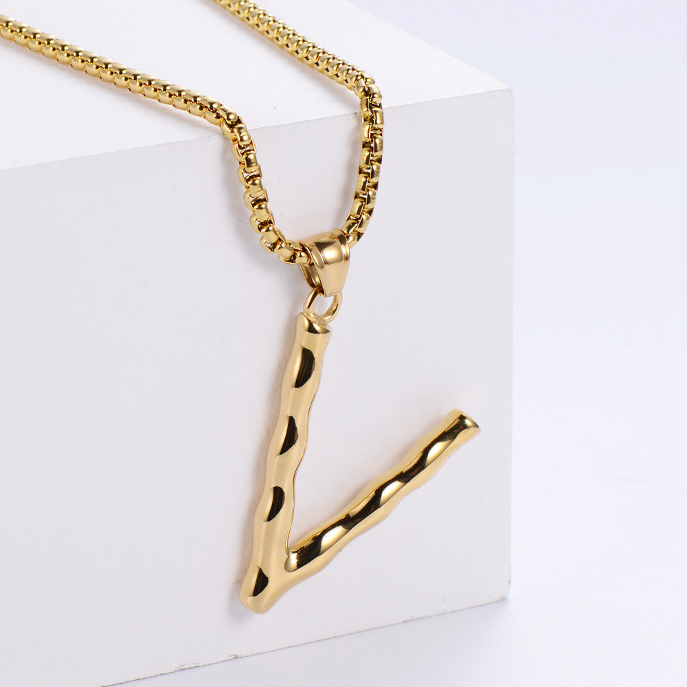 Hip-hop polished plating alphabet pendant Fashion Lux Shop