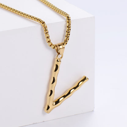 Hip-hop polished plating alphabet pendant Fashion Lux Shop