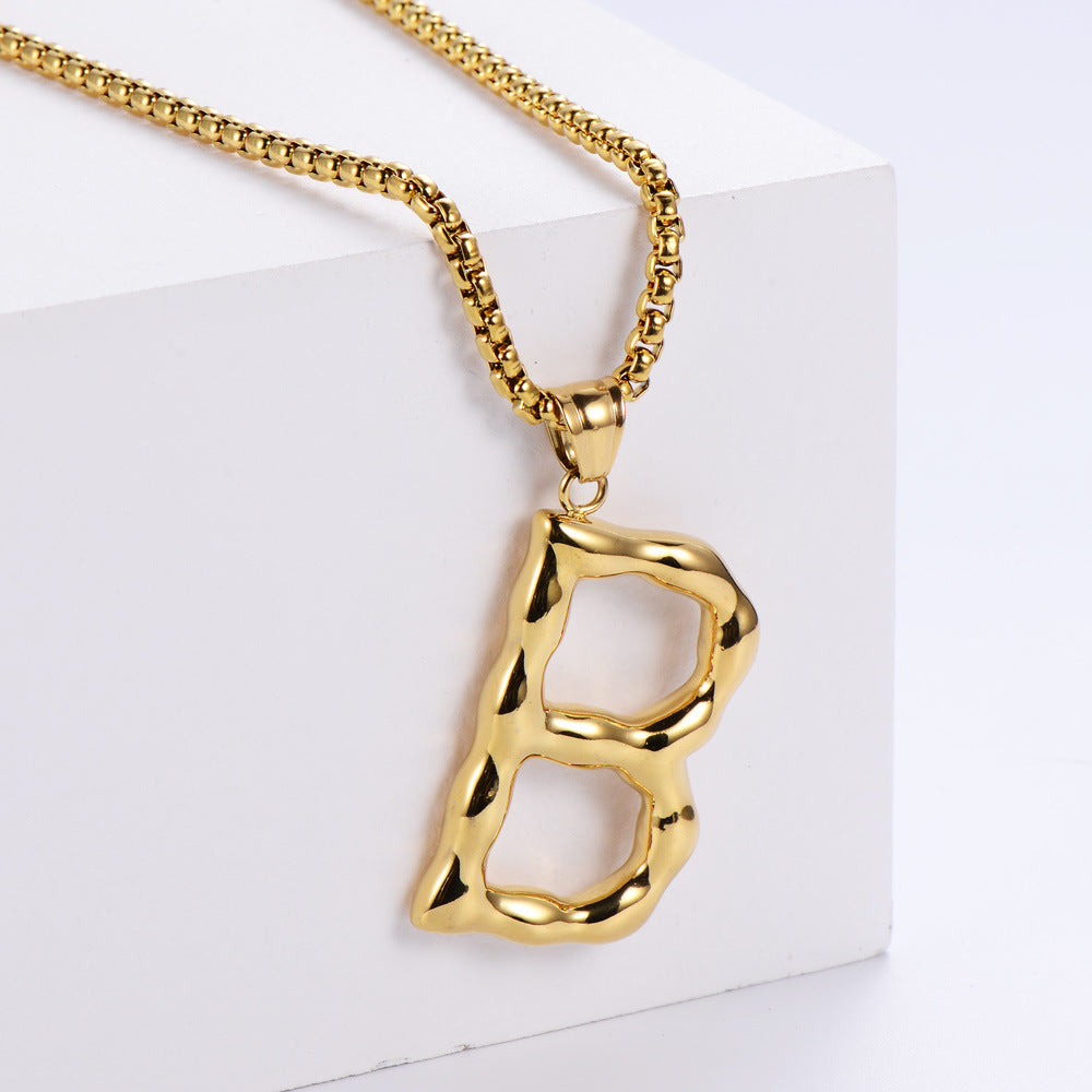 Hip-hop polished plating alphabet pendant Fashion Lux Shop