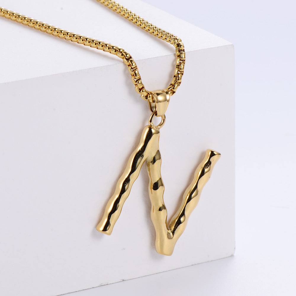 Hip-hop polished plating alphabet pendant Fashion Lux Shop