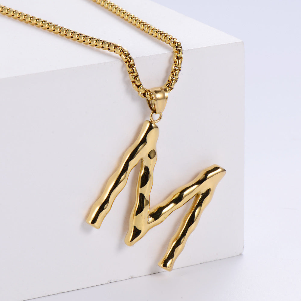 Hip-hop polished plating alphabet pendant Fashion Lux Shop