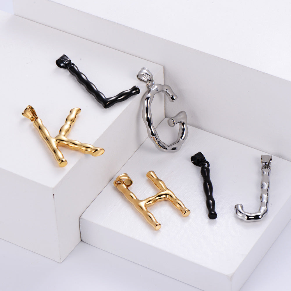 Hip-hop polished plating alphabet pendant Fashion Lux Shop