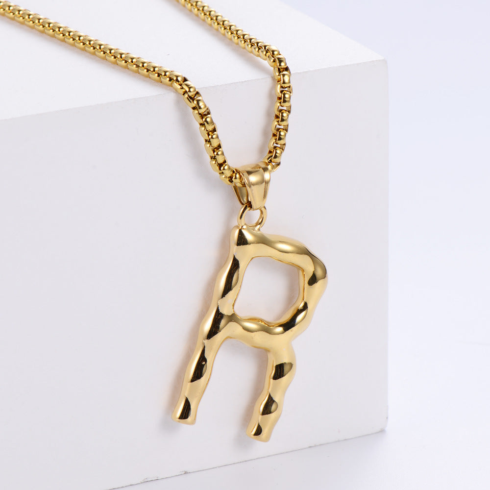 Hip-hop polished plating alphabet pendant Fashion Lux Shop