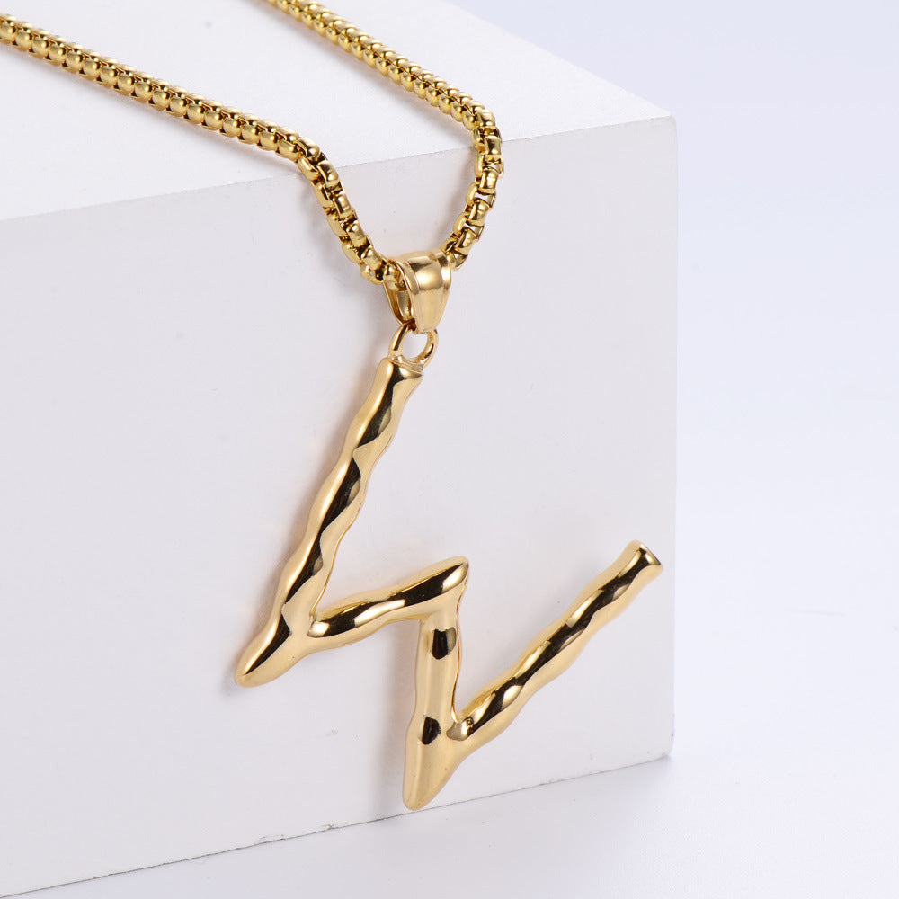 Hip-hop polished plating alphabet pendant Fashion Lux Shop