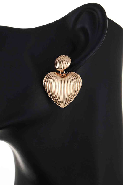 Heart Round Ribbed Earrings Fashion Lux Shop