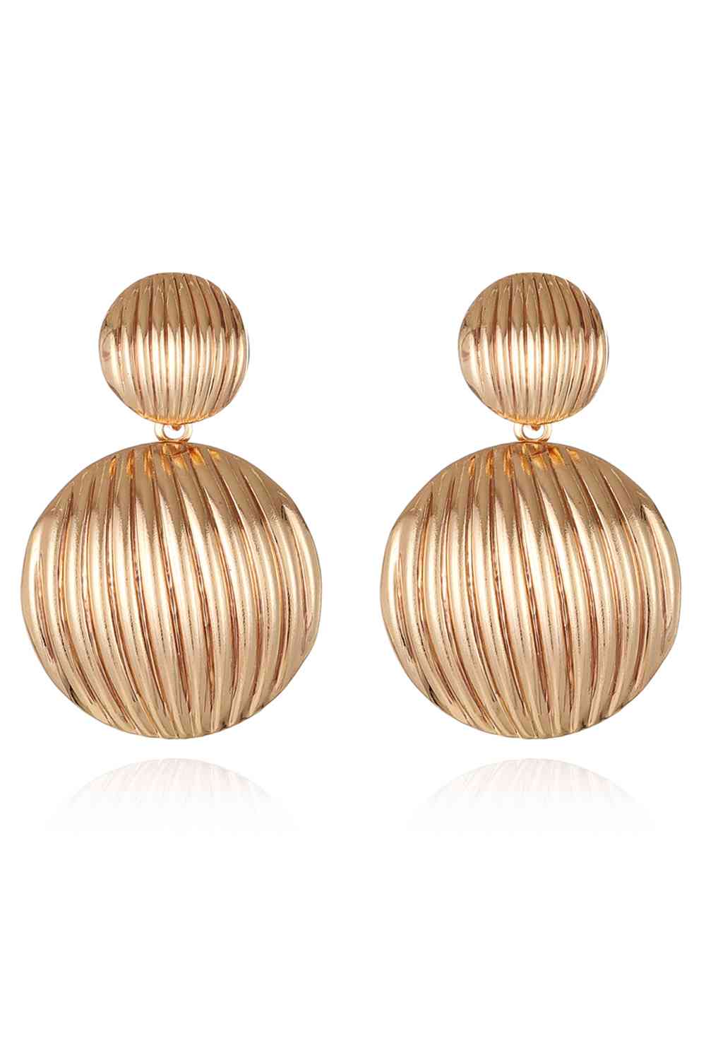 Heart Round Ribbed Earrings Fashion Lux Shop