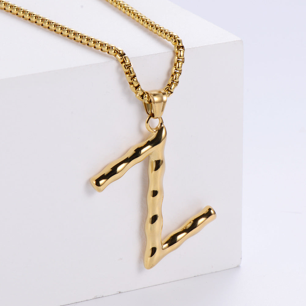 Hip-hop polished plating alphabet pendant Fashion Lux Shop