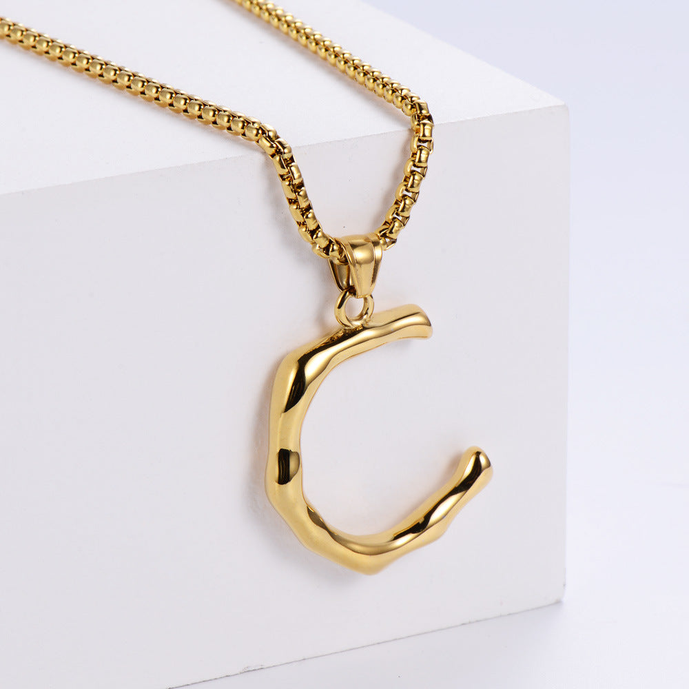 Hip-hop polished plating alphabet pendant Fashion Lux Shop