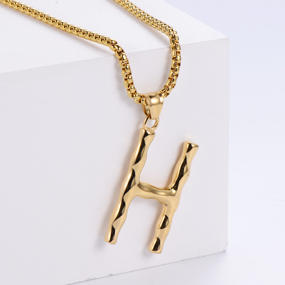 Hip-hop polished plating alphabet pendant Fashion Lux Shop