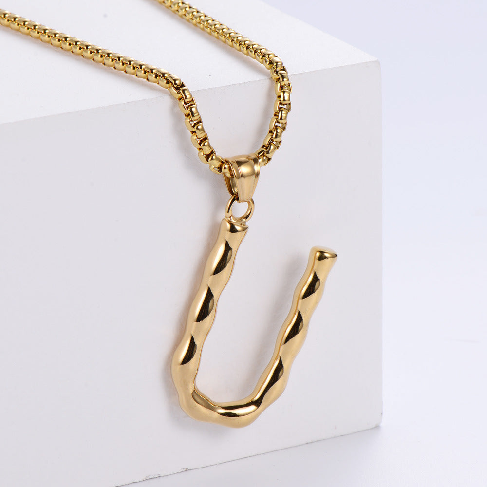 Hip-hop polished plating alphabet pendant Fashion Lux Shop