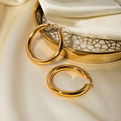 Hoop 18K Gold-Plated Earrings Fashion Lux Shop